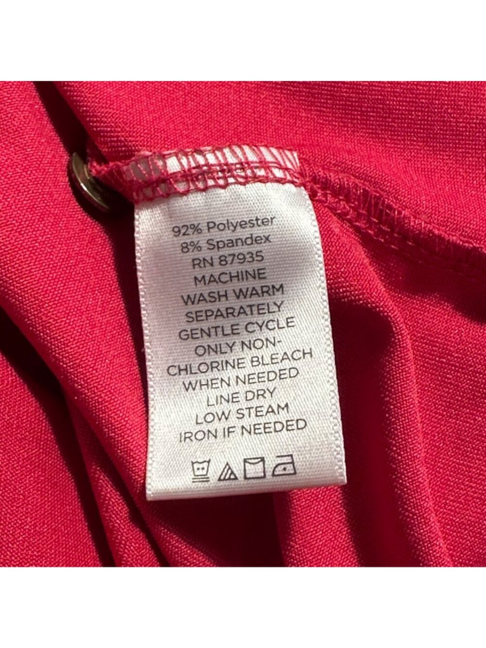 Susan Graver Women's Liquid Knit Hot Pink 3/4 Sleeve w/Button Detail 2X Travel - Picture 5 of 11